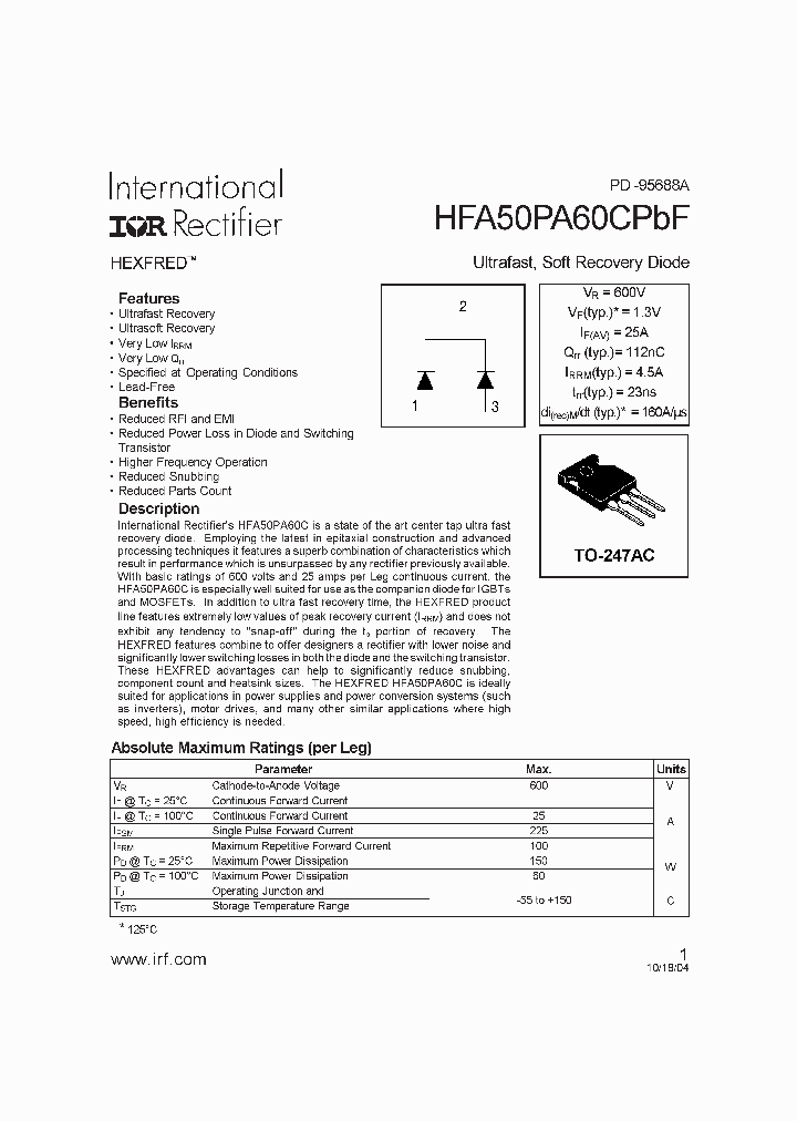 HFA50PA60CPBF_4121739.PDF Datasheet