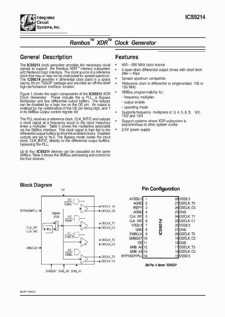 ICS921407_4134968.PDF Datasheet