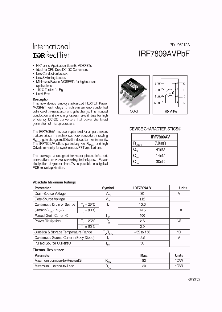 IRF7809AVPBF_4110427.PDF Datasheet