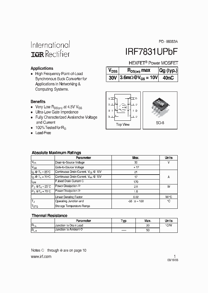 IRF7831UPBF_4154540.PDF Datasheet