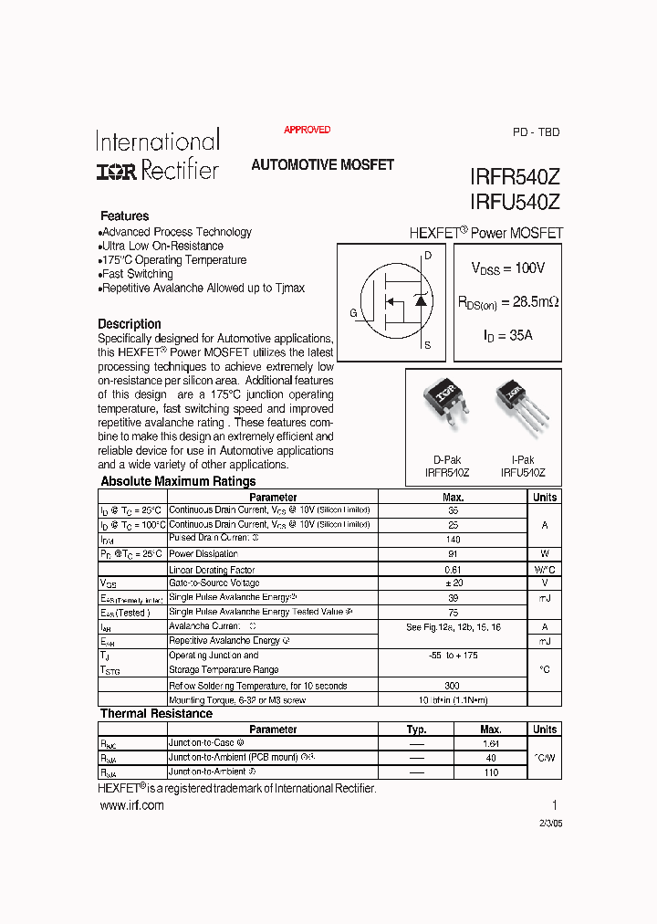 IRFR540Z_4146328.PDF Datasheet