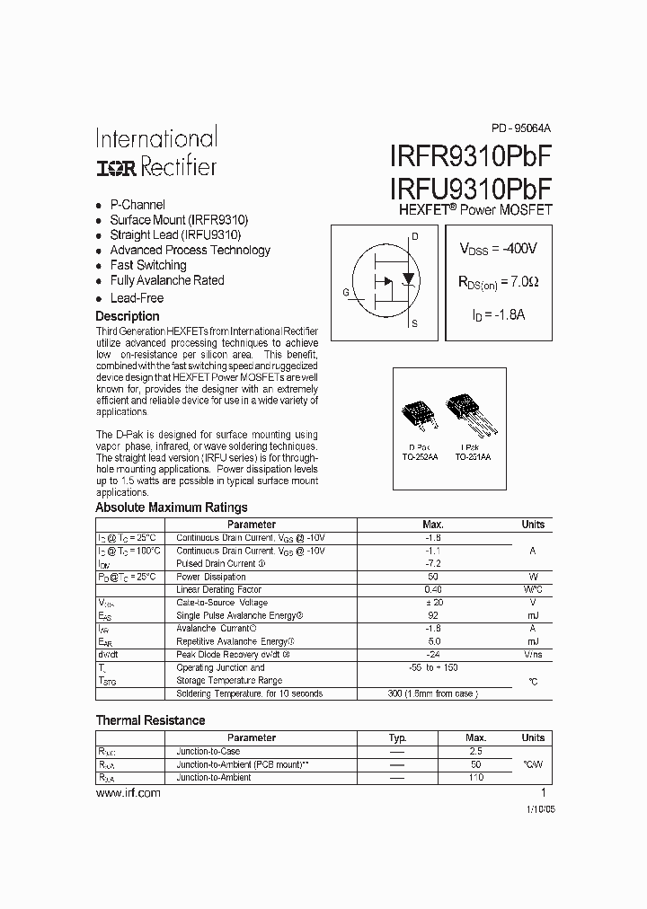 IRFU9310PBF_4131845.PDF Datasheet