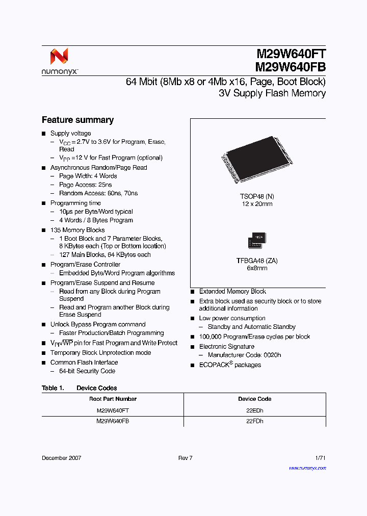 M29W640FT60N6E_4160440.PDF Datasheet
