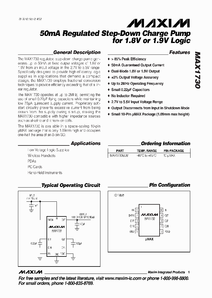 MAX1730EUB_4122269.PDF Datasheet