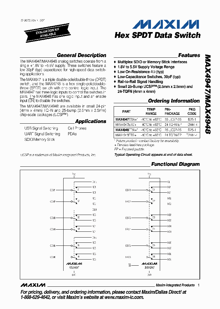 MAX4947ETG_4121867.PDF Datasheet