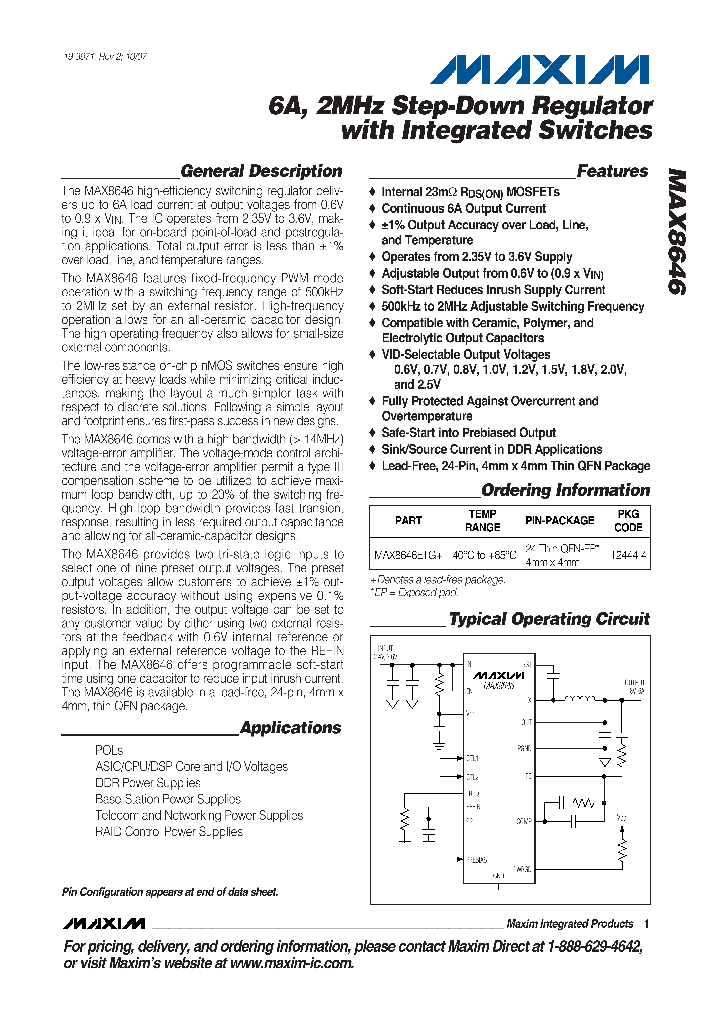 MAX8646ETG_4121674.PDF Datasheet