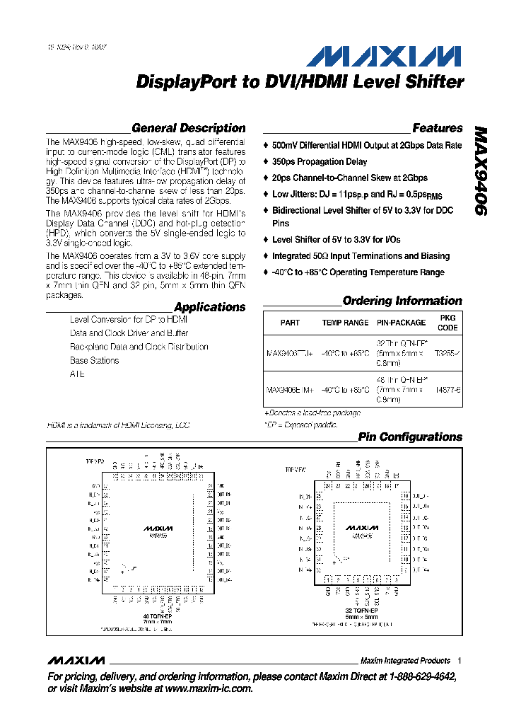 MAX9406ETM_4127802.PDF Datasheet