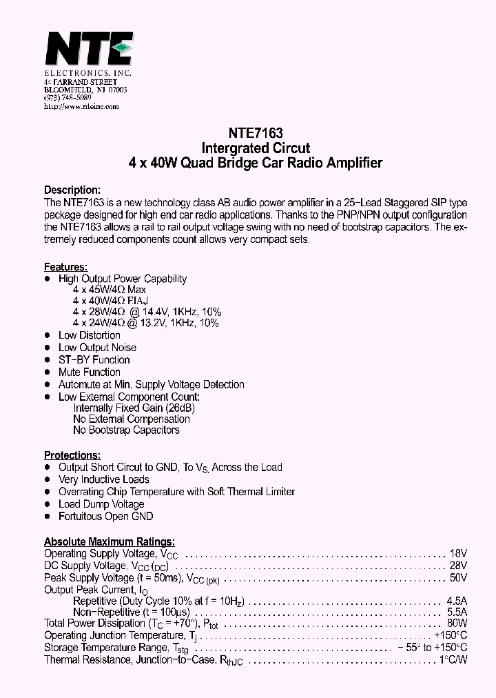 NTE7163_4126320.PDF Datasheet