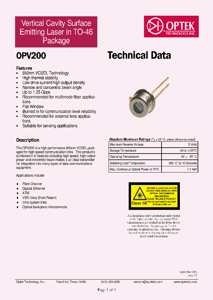 OPV200_4118340.PDF Datasheet