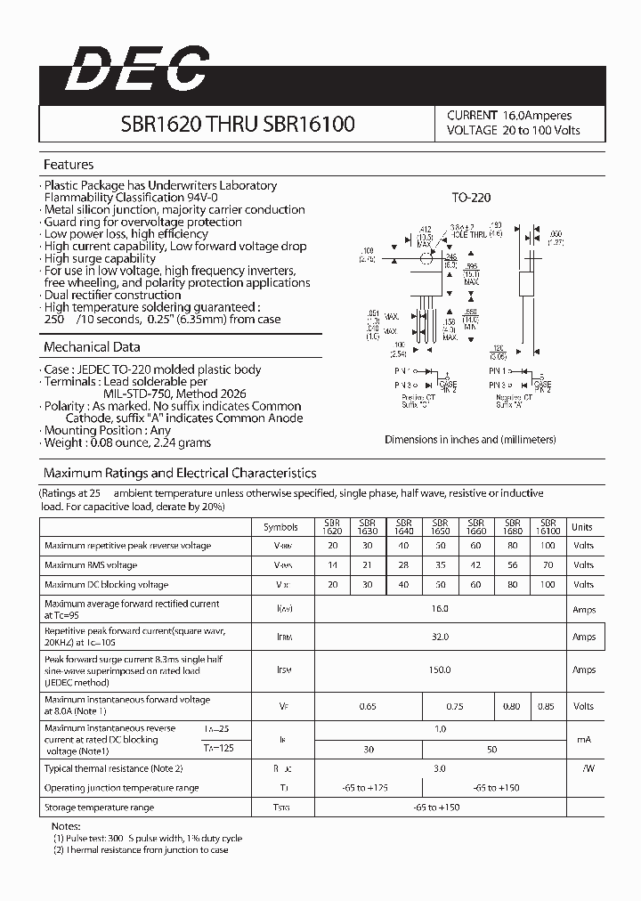 SBR1650_4138318.PDF Datasheet