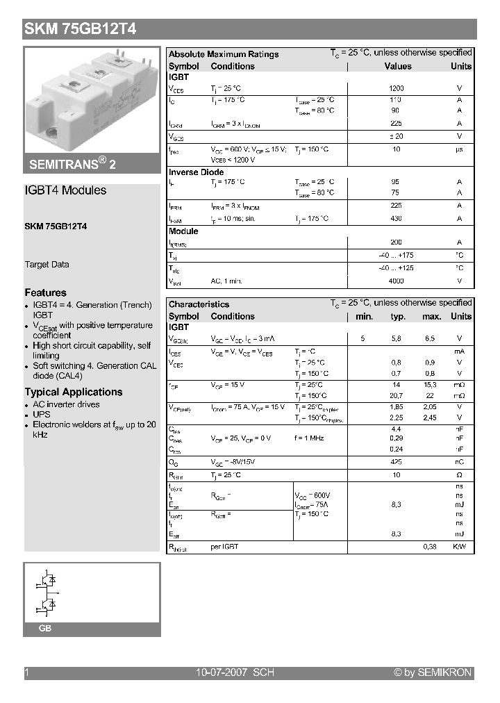 SKM75GB12T4_4130542.PDF Datasheet