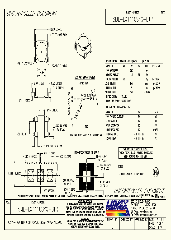 SML-LX1110SYC-BTR_4130058.PDF Datasheet