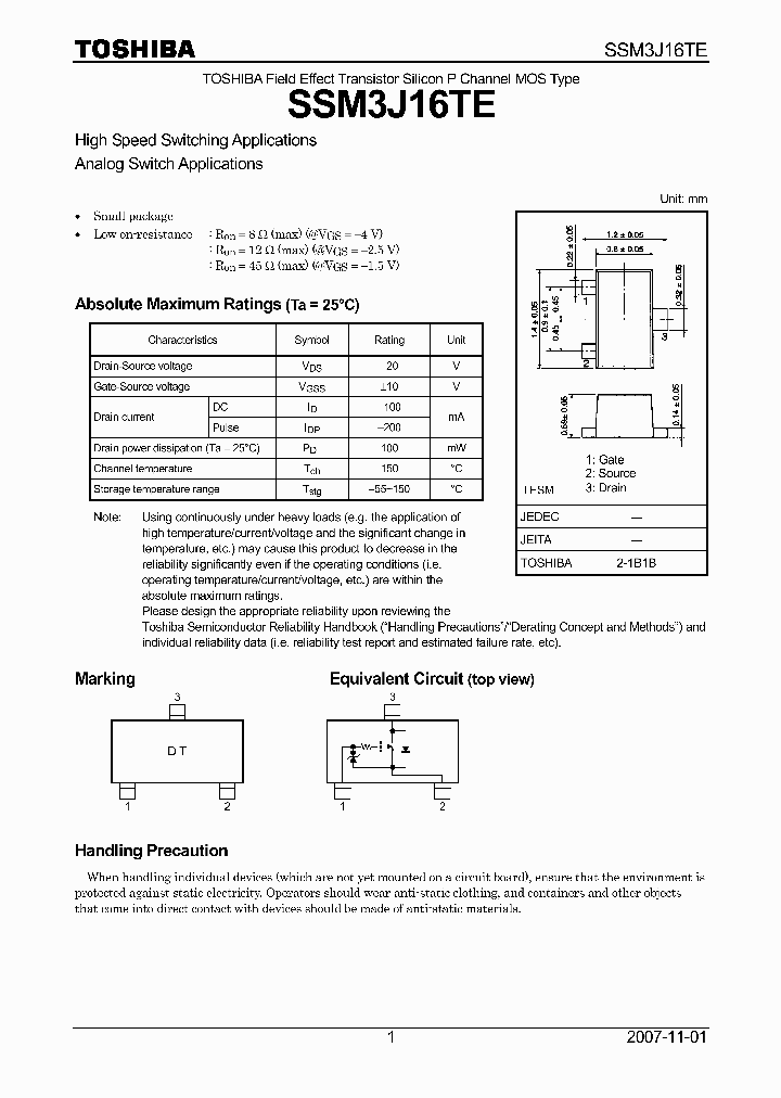 SSM3J16TE_4145324.PDF Datasheet