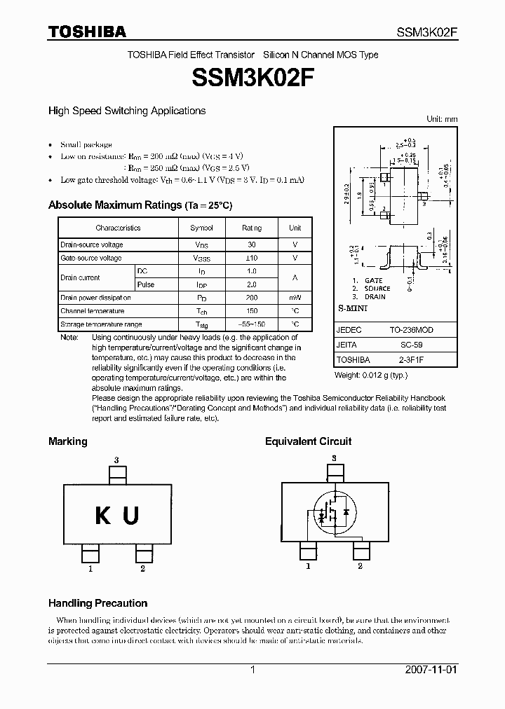 SSM3K02F07_4124567.PDF Datasheet