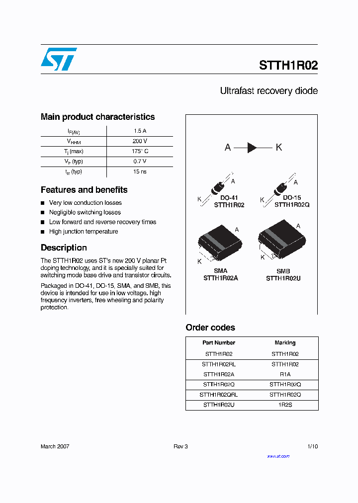 STTH1R0207_4129258.PDF Datasheet