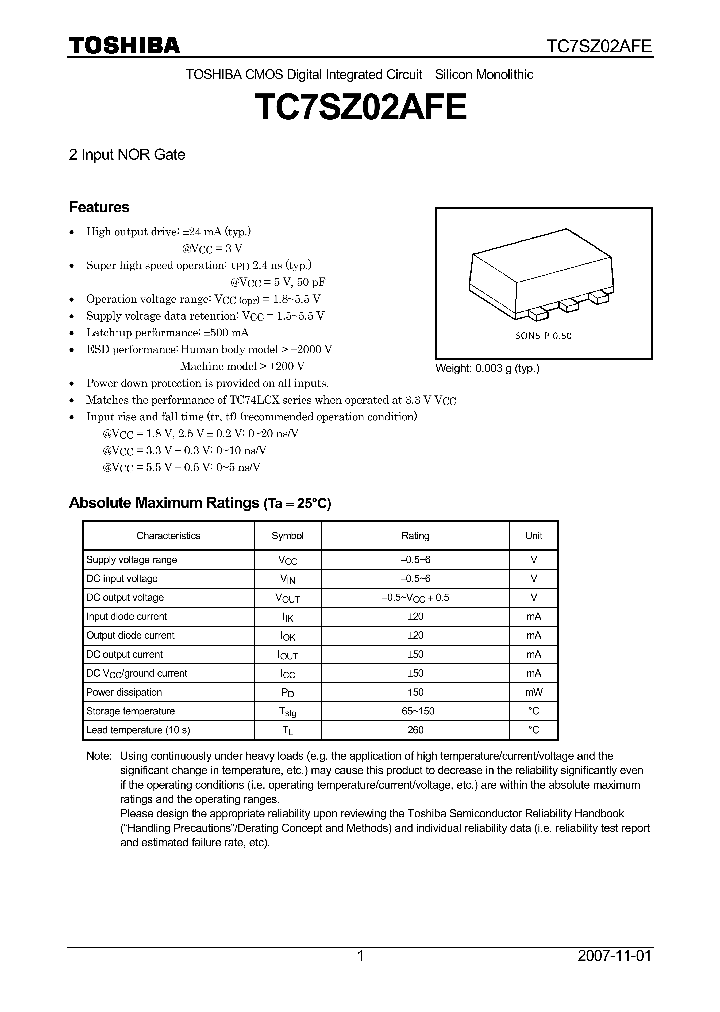 TC7SZ02AFE07_4125160.PDF Datasheet