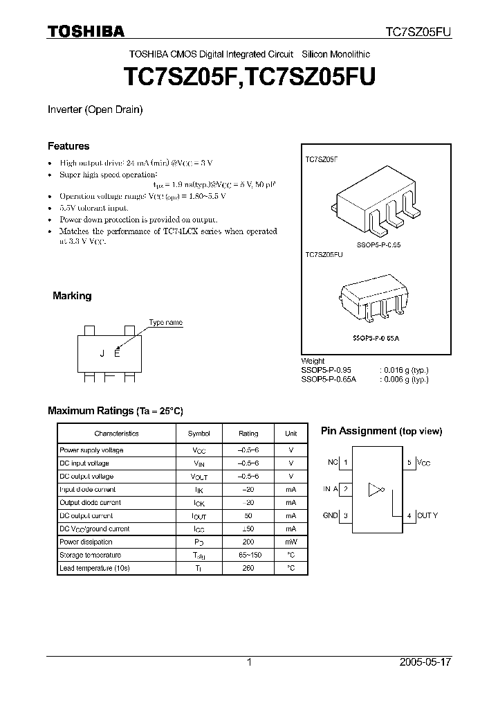 TC7SZ05F05_4125159.PDF Datasheet