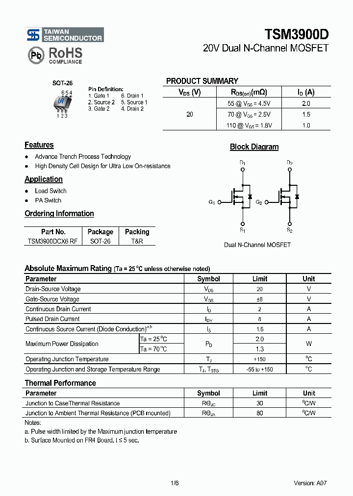 TSM3900DCX6RF_4131877.PDF Datasheet