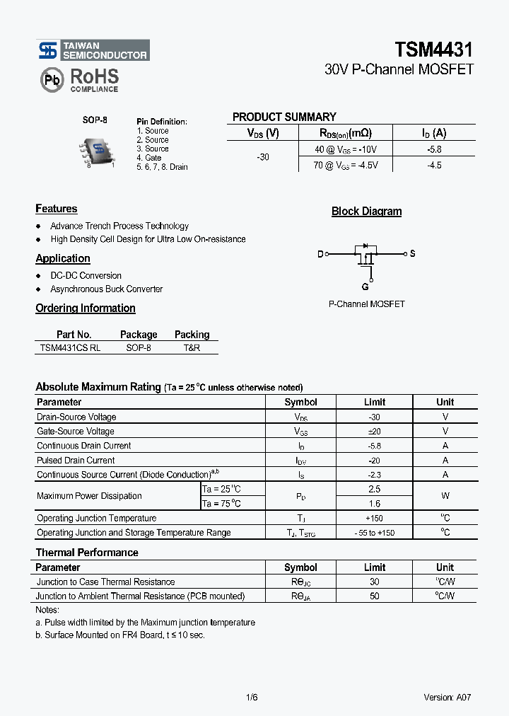 TSM4431CSRL_4131869.PDF Datasheet