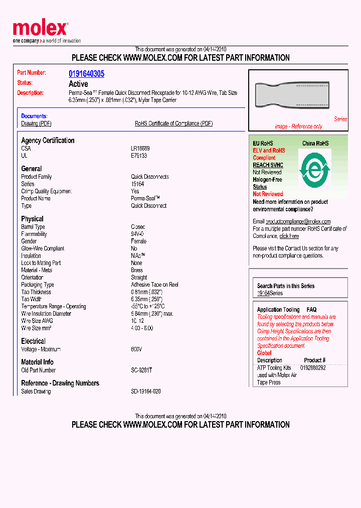 0191640305_4919744.PDF Datasheet