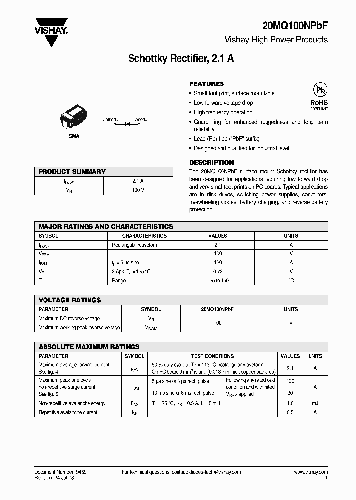 20MQ100NPBF_4620944.PDF Datasheet