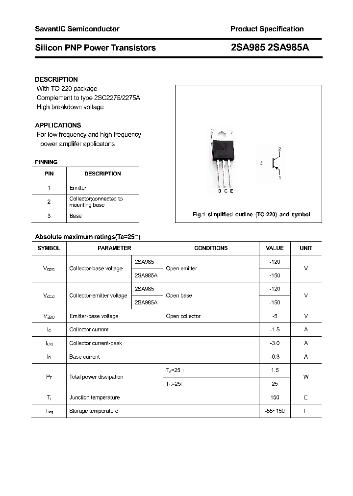 2SA985_4625882.PDF Datasheet