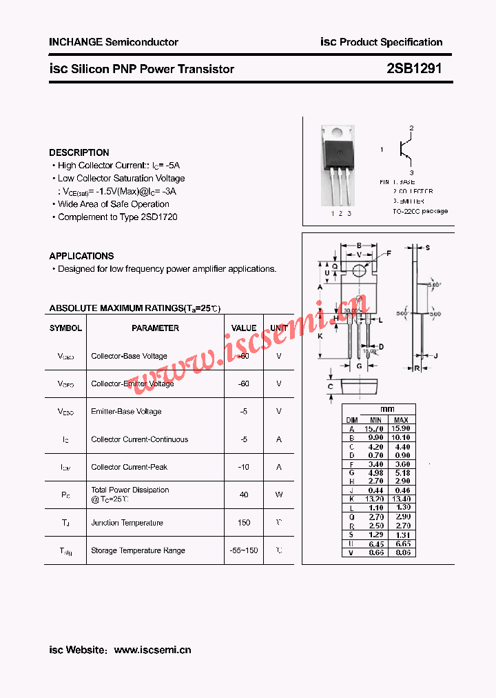 2SB1291_4418945.PDF Datasheet