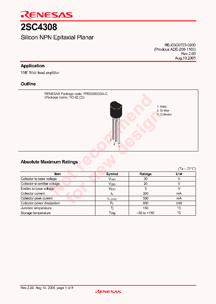 2SC4308TZ-E_4260020.PDF Datasheet
