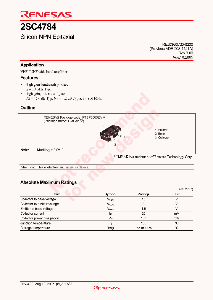 2SC4784YA-TL-E_4255437.PDF Datasheet