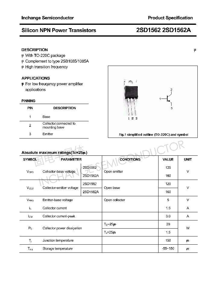 2SD1562_4375556.PDF Datasheet