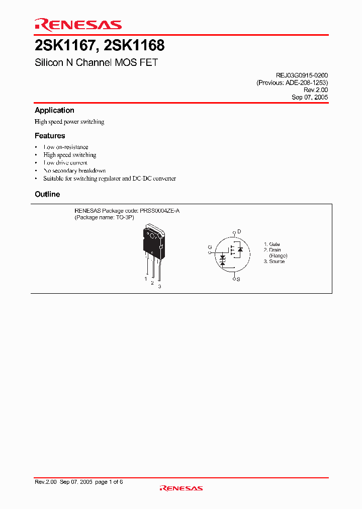 2SK1167-E_4393345.PDF Datasheet