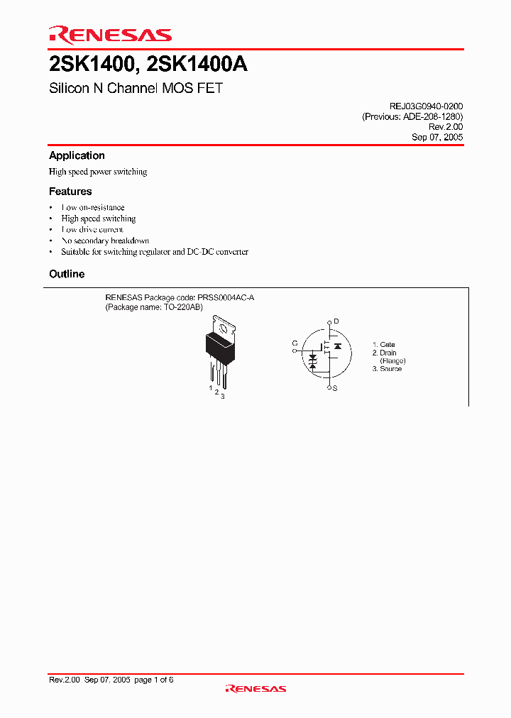 2SK1400_4311944.PDF Datasheet