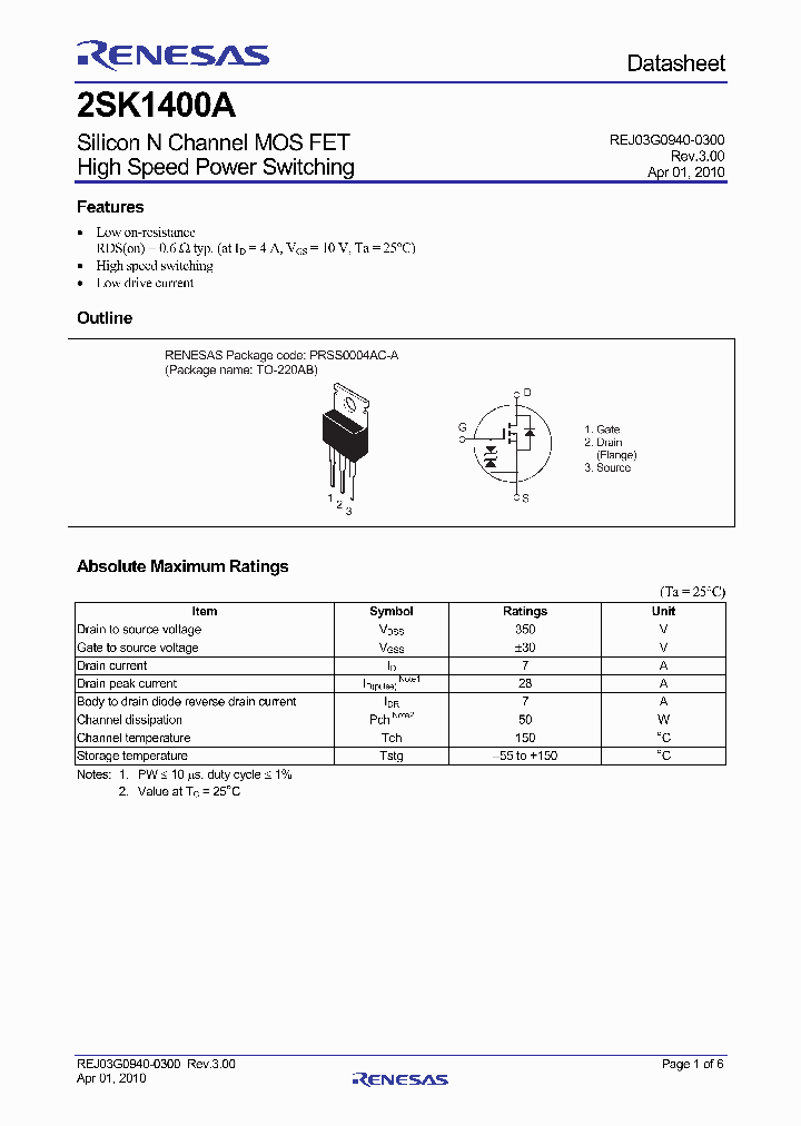 2SK1400A10_4689514.PDF Datasheet