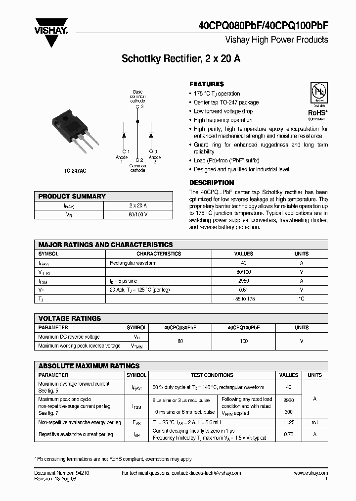 40CPQ100PBF_4779591.PDF Datasheet