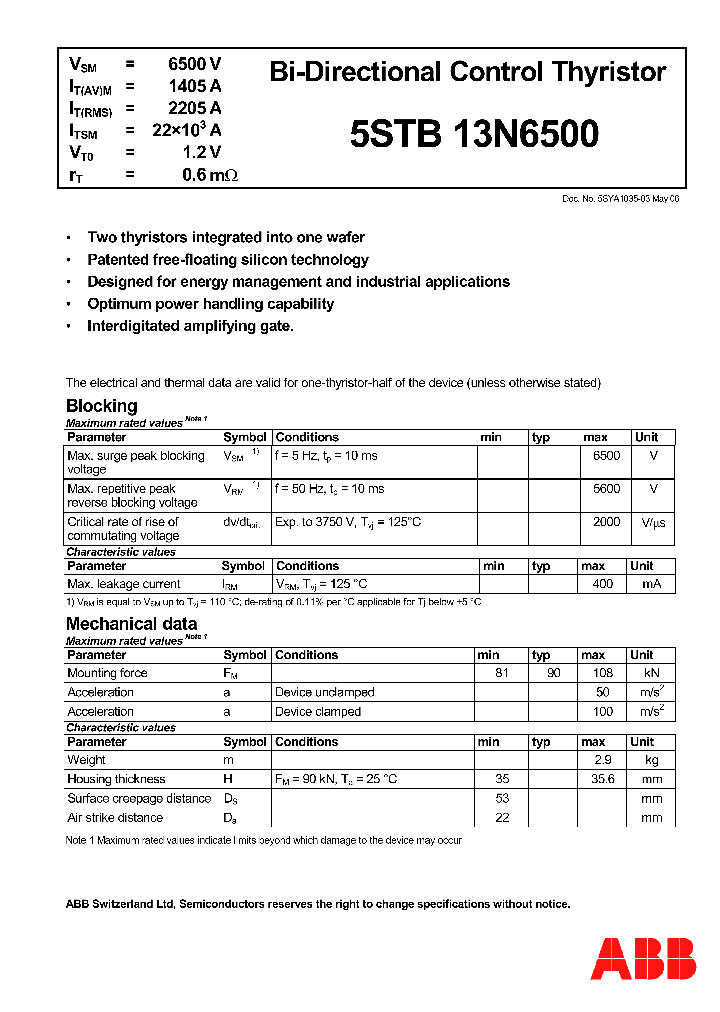 5STB13N6500_4168281.PDF Datasheet
