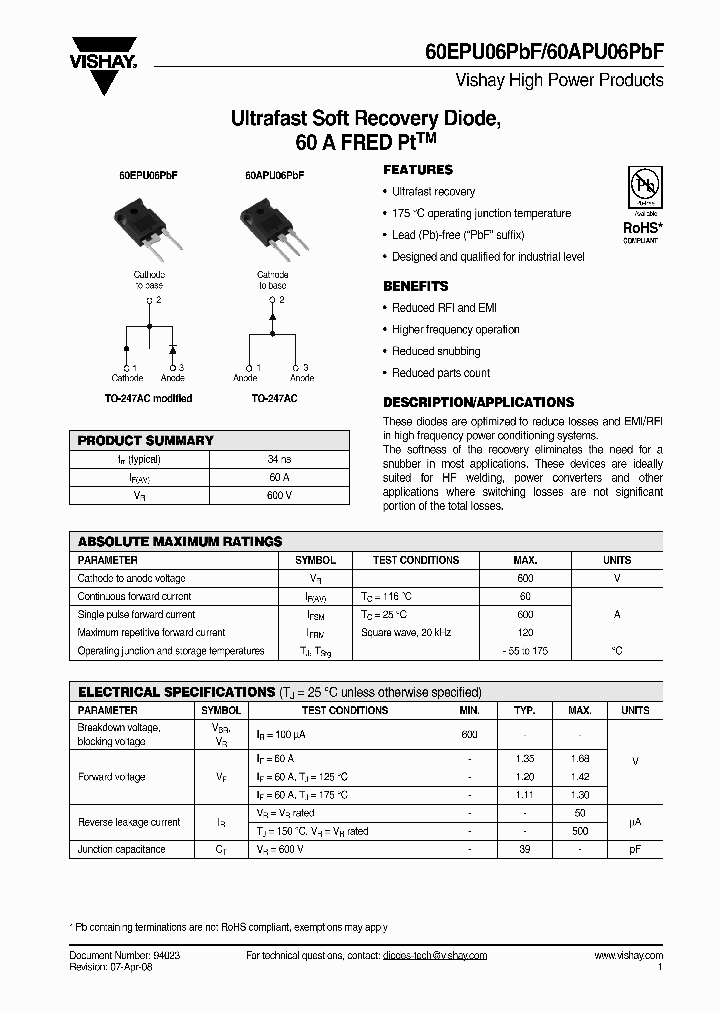 60APU06PBF_4250161.PDF Datasheet