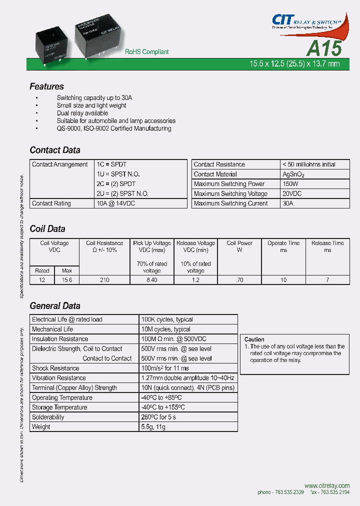 A151US12VDC_4429930.PDF Datasheet