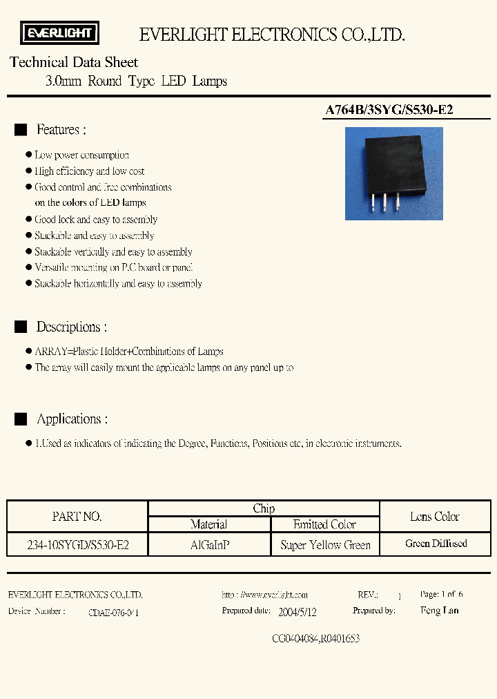 A764B3SYGS530-E2_4385391.PDF Datasheet