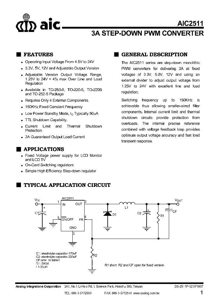 AIC2511_4359334.PDF Datasheet