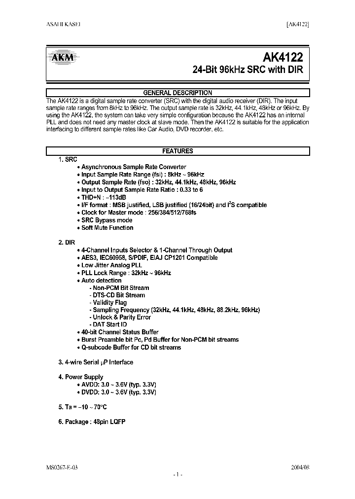 AKD4122_4516570.PDF Datasheet