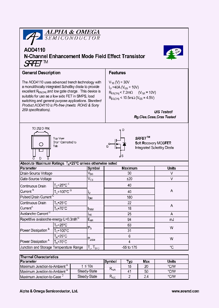 AOD4110_4217402.PDF Datasheet