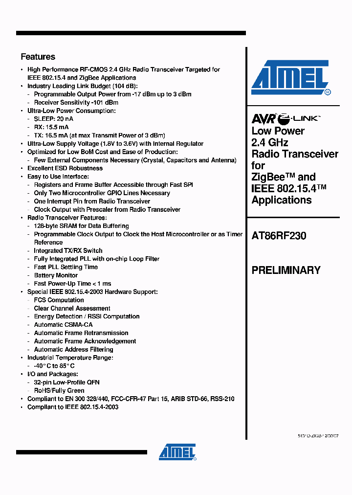 AT86RF23007_4396840.PDF Datasheet