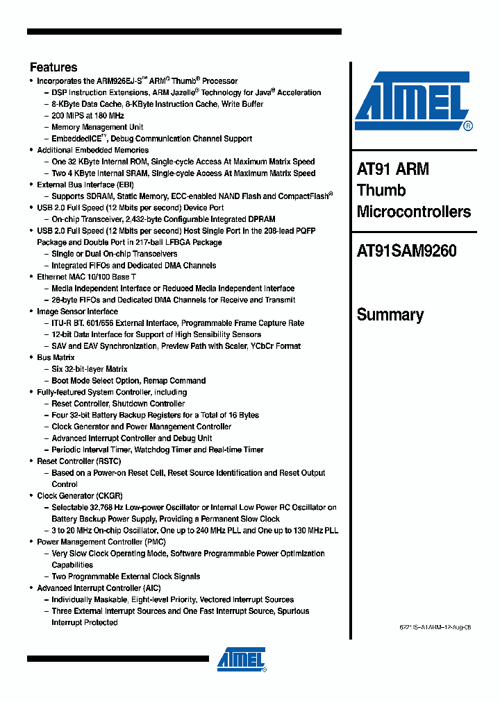 AT91SAM9260-CU_4269100.PDF Datasheet