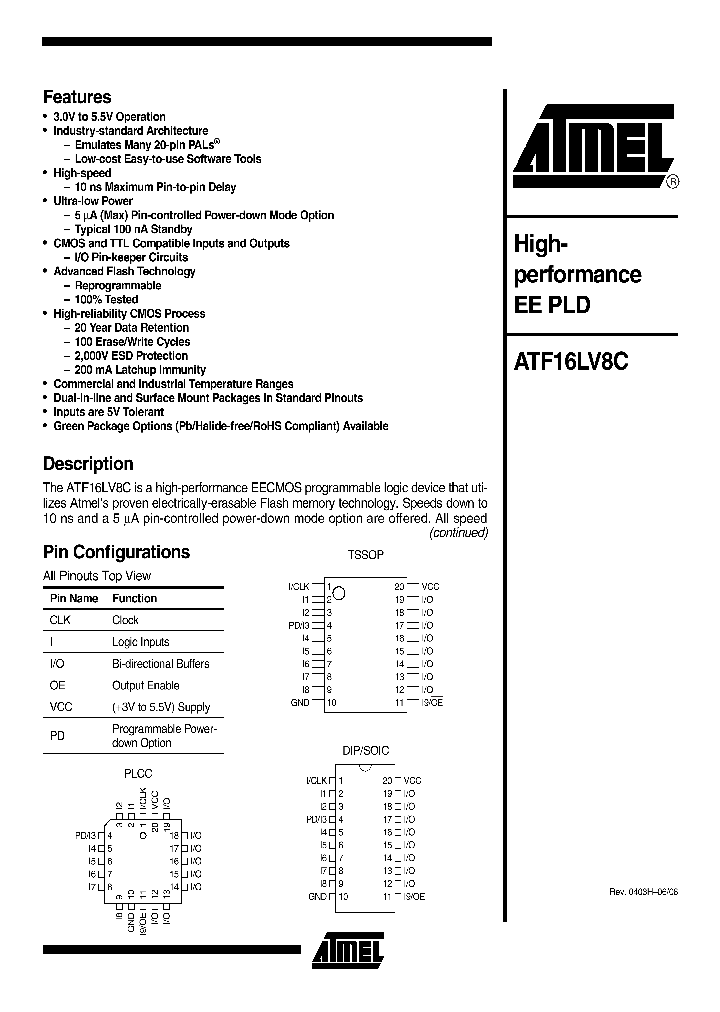 ATF16LV8C-10JU_4283608.PDF Datasheet