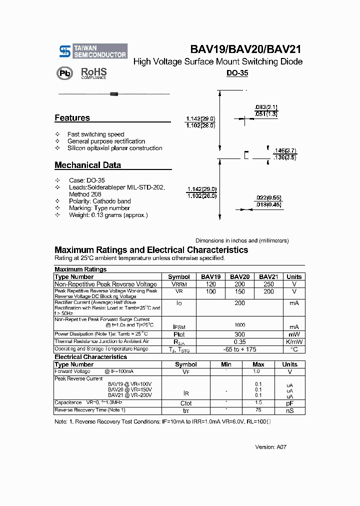 BAV19_4587658.PDF Datasheet