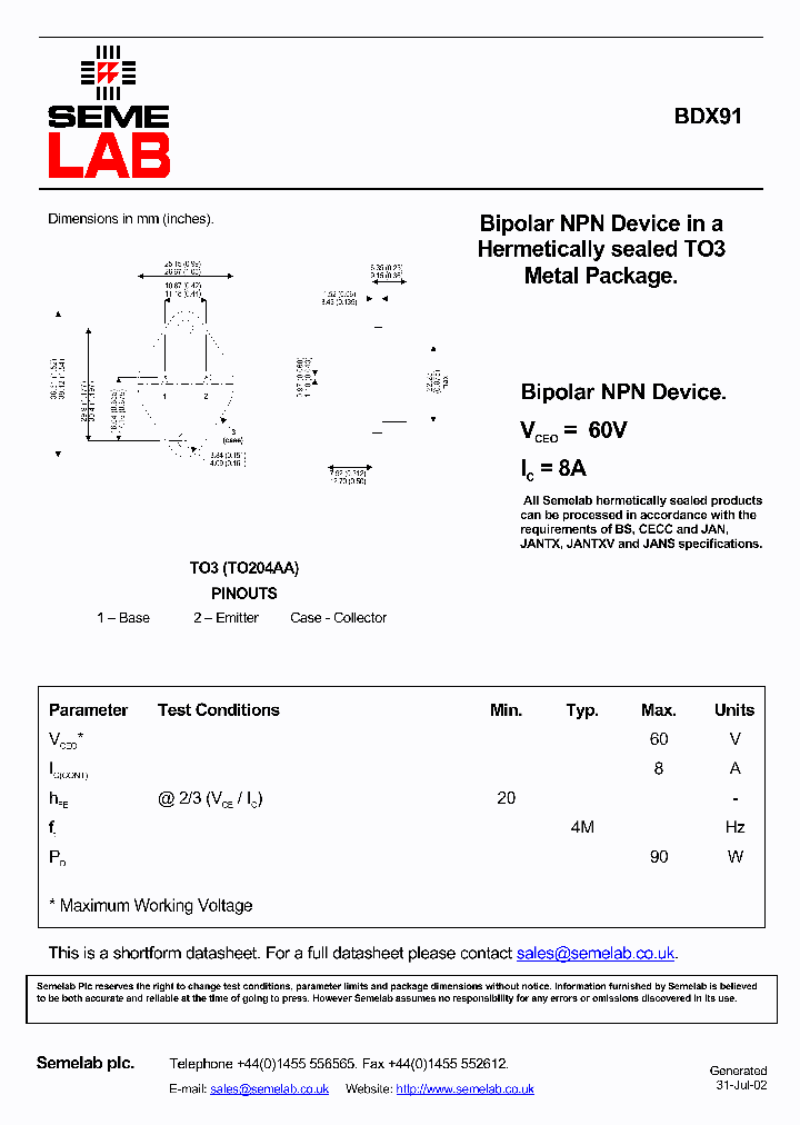 BDX91_4190009.PDF Datasheet