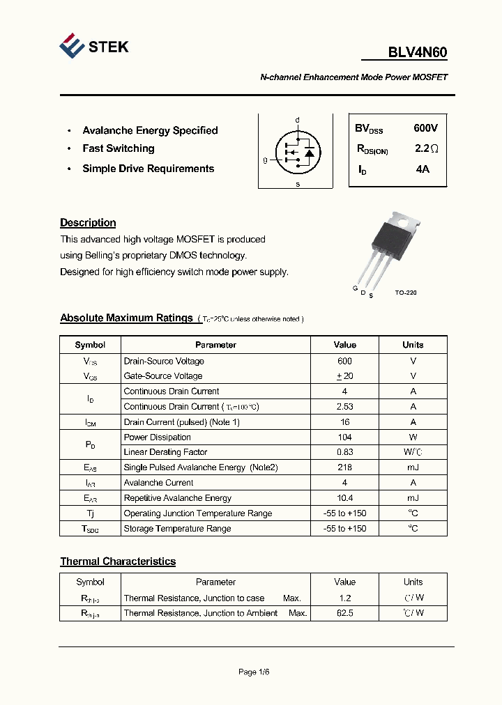 BLV4N60_4388157.PDF Datasheet