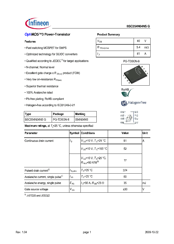 BSC054N04NSG_4914763.PDF Datasheet