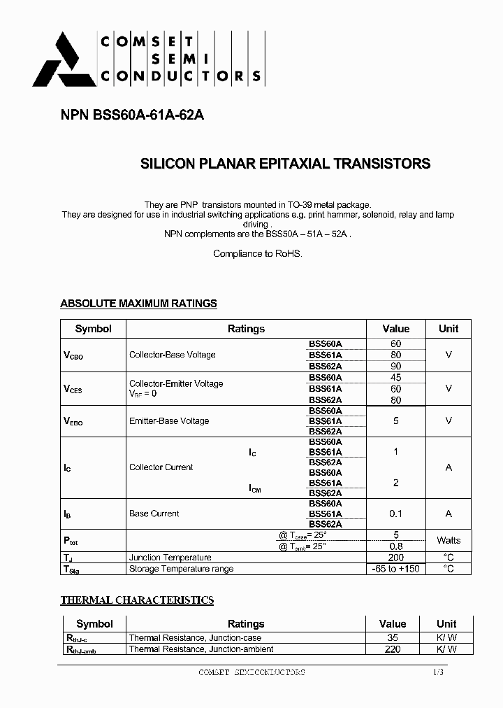 BSS60A_4578717.PDF Datasheet