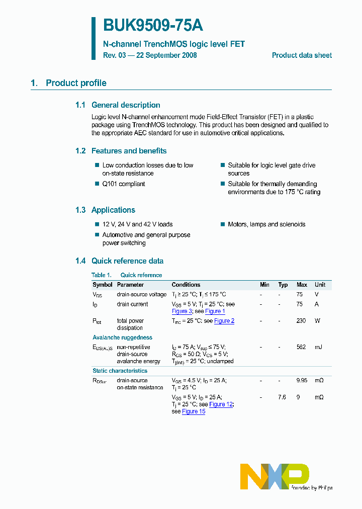 BUK9509-75A_4303660.PDF Datasheet